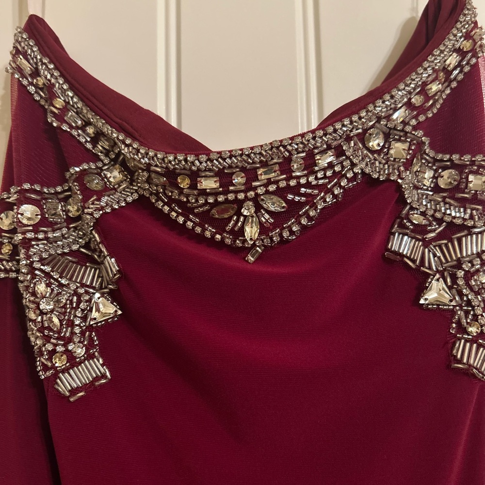 Rachel Allan Burgundy Two-Piece Prom Dress size 6 - Picture 16 of 16